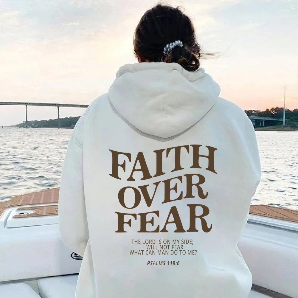 Faith Over Fear Christian Hoodie - Inspirational Hoodie for Daily Motivation - Swefashionstore