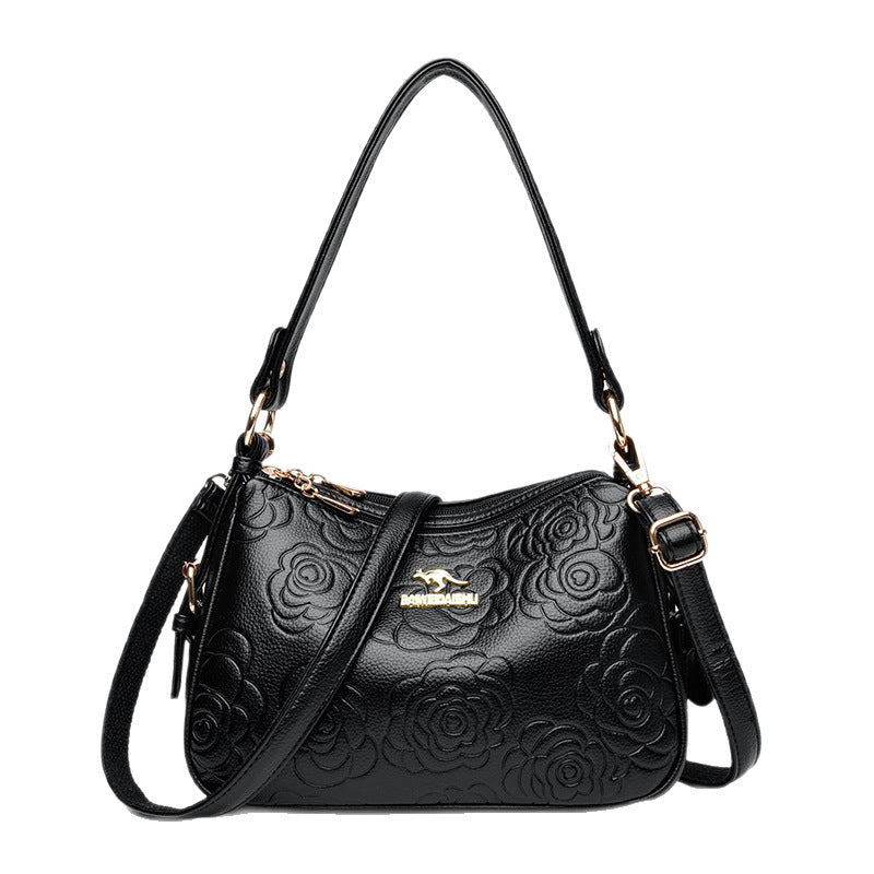 Soft Leather Textured Ethnic Style Simple Versatile Large Capacity Shoulder Messenger Bag - Swefashionstore