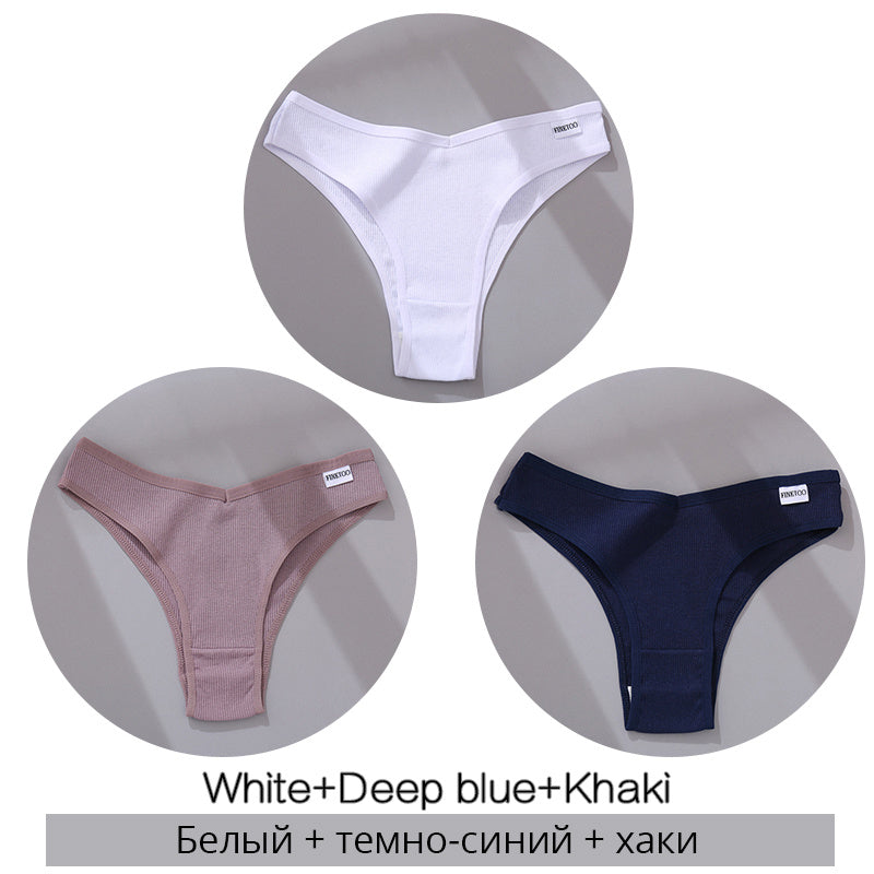Bestseller 3Pcs Women Cotton-Thong Underwear - Swefashionstore