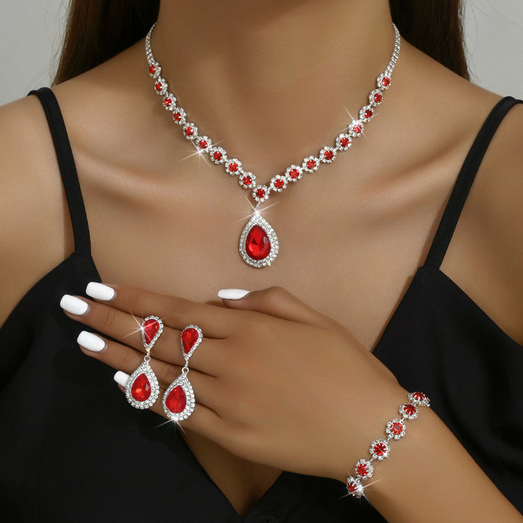 Fashion Jewelry Necklace Bracelet Three-Piece Set for Stylish Elegance - Swefashionstore