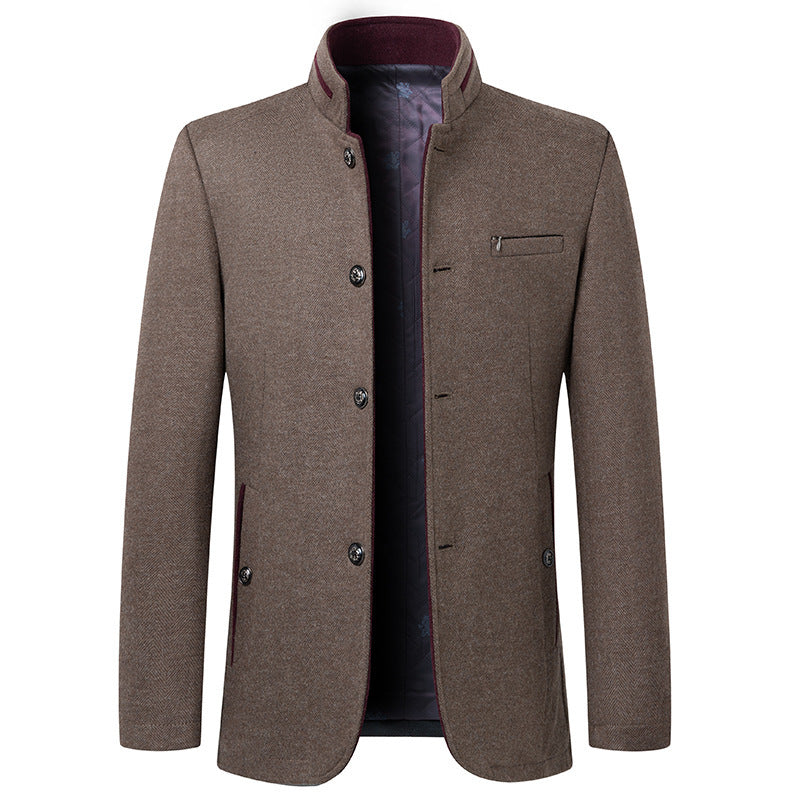 Business Stand Collar Woolen Coat - Swefashionstore