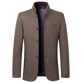 Business Stand Collar Woolen Coat - Swefashionstore