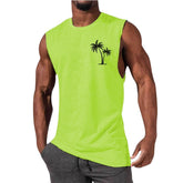 BESTSELLER Coconut Tree Embroidery Vest Summer Beach Tshirt - Swefashionstore