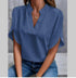 SUMMER Short-sleeved CHIFFON V-neck Shirt - Swefashionstore