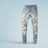 Vintage Paint Broken Holes Pants Men&