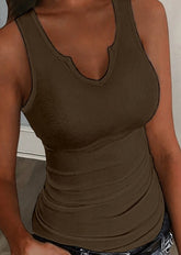 SUMMER Casual Ribbed White Sleeveless Tank Top For Women - Swefashionstore