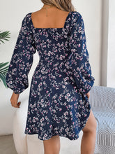Fashion Floral Print Lantern Sleeve Dress - Swefashionstore