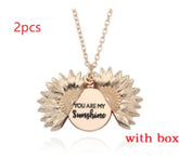 Sunflower Double Lettering Necklace - Swefashionstore