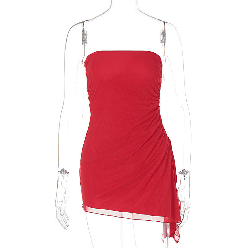Y2K Tube-top Split Dress for Trendy Summer Style - Swefashionstore