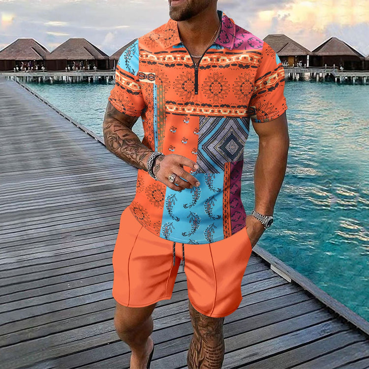 Short-sleeved Shorts Two-piece Sports And Leisure Men&