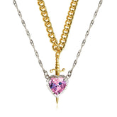 Heart And Sword Necklace Set - Swefashionstore