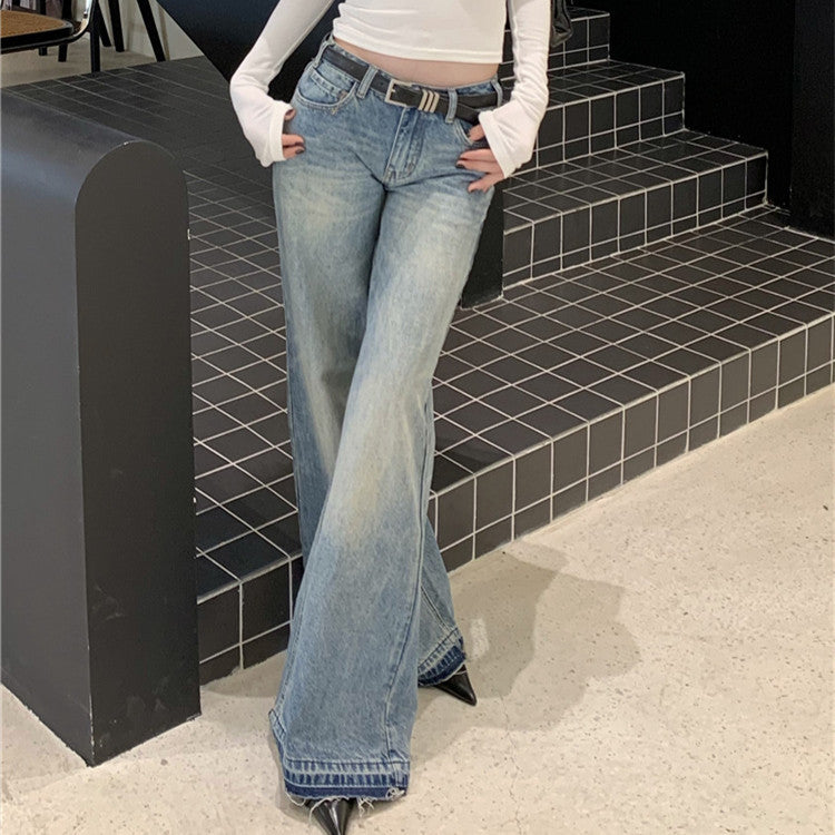 Modische, amerikanische Retro-Jeans mit niedriger Taille und lockerer Passform