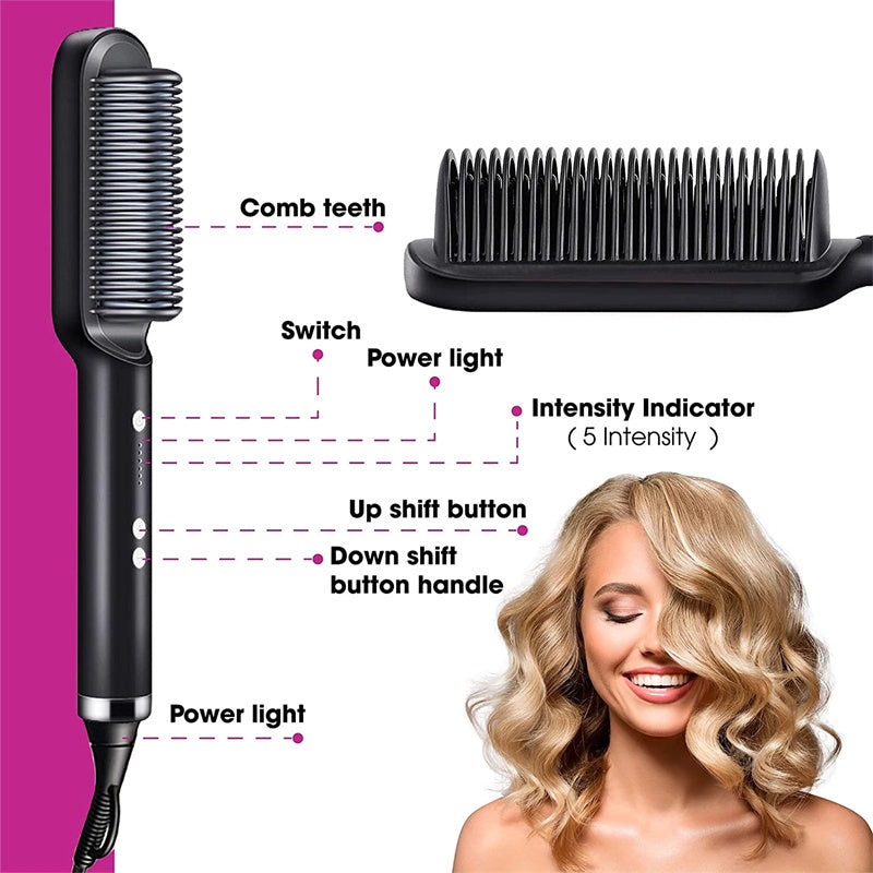 Hot Electric Hair Straightener And CurlingBrush
