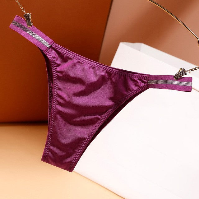 Seamless Women Panties Bikini Bottoom Low-rise Tempting Thong Thin Ice Silk Underwear Girls Soft Breathable Underpants - Swefashionstore