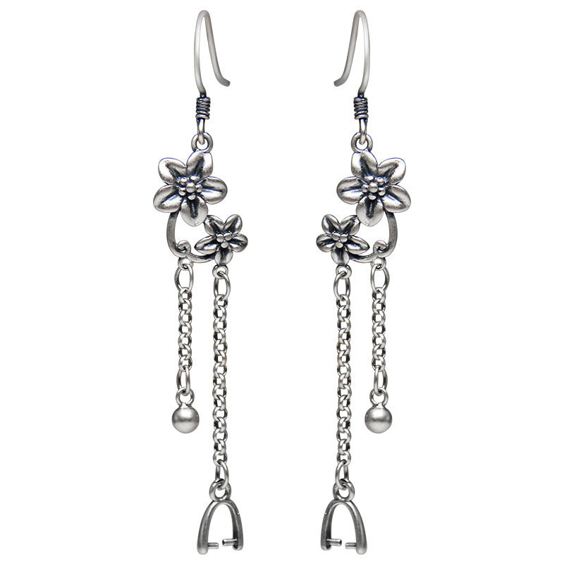 925 Sterling Silver Long Tassel Retro Craft Plum Earrings For Women - Swefashionstore