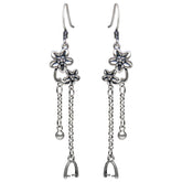 925 Sterling Silver Long Tassel Retro Craft Plum Earrings For Women - Swefashionstore