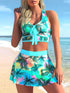 Split Swimwear Skirt Conservative Large Print - Swefashionstore