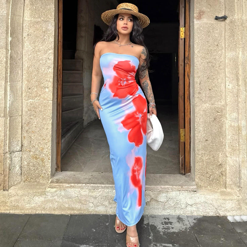 Long Dress Summer Sexy Pint Party Beach Dresses Women's Clothing
