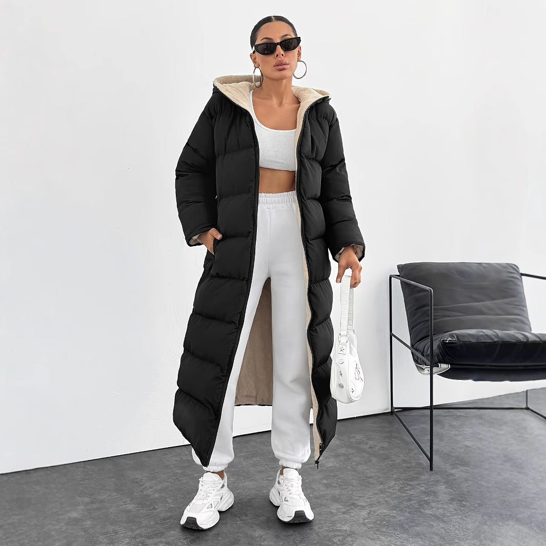 Long Below The Knee Hooded New Leisure Puffer Jacket Coat - Swefashionstore