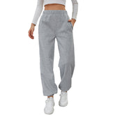 Simple Straight Casual Pants High Top Sports Fleece-lined Trousers - Swefashionstore