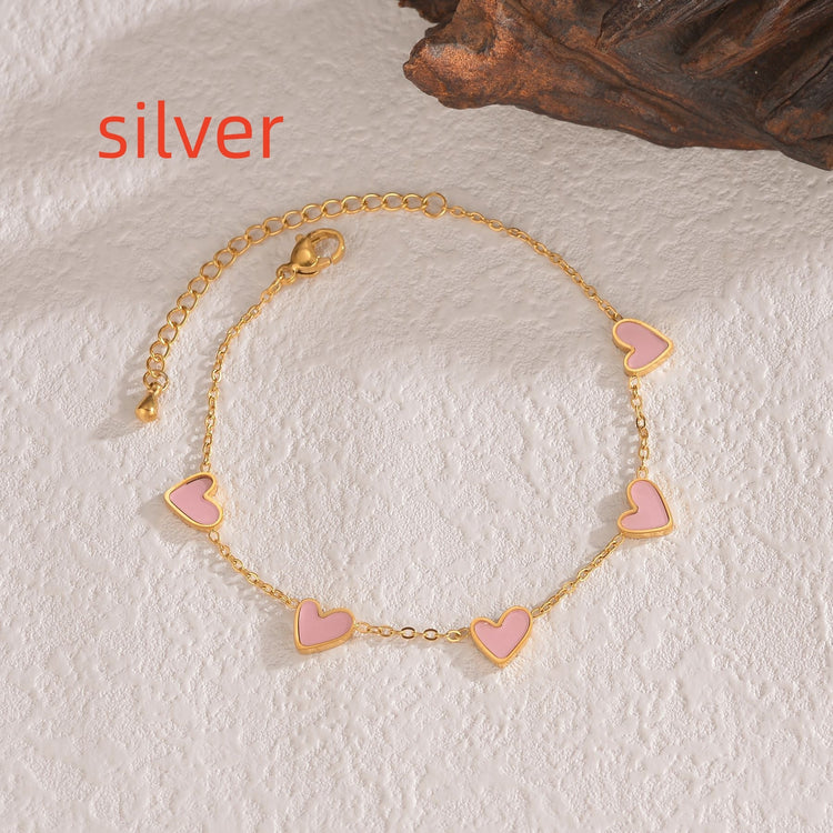 Ins Love Bracelet Stainless Steel Dripping Heart Bracelet Fashion Valentine&