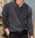 Lapel Texture Stretch Slim Knit Polo Shirt - Swefashionstore