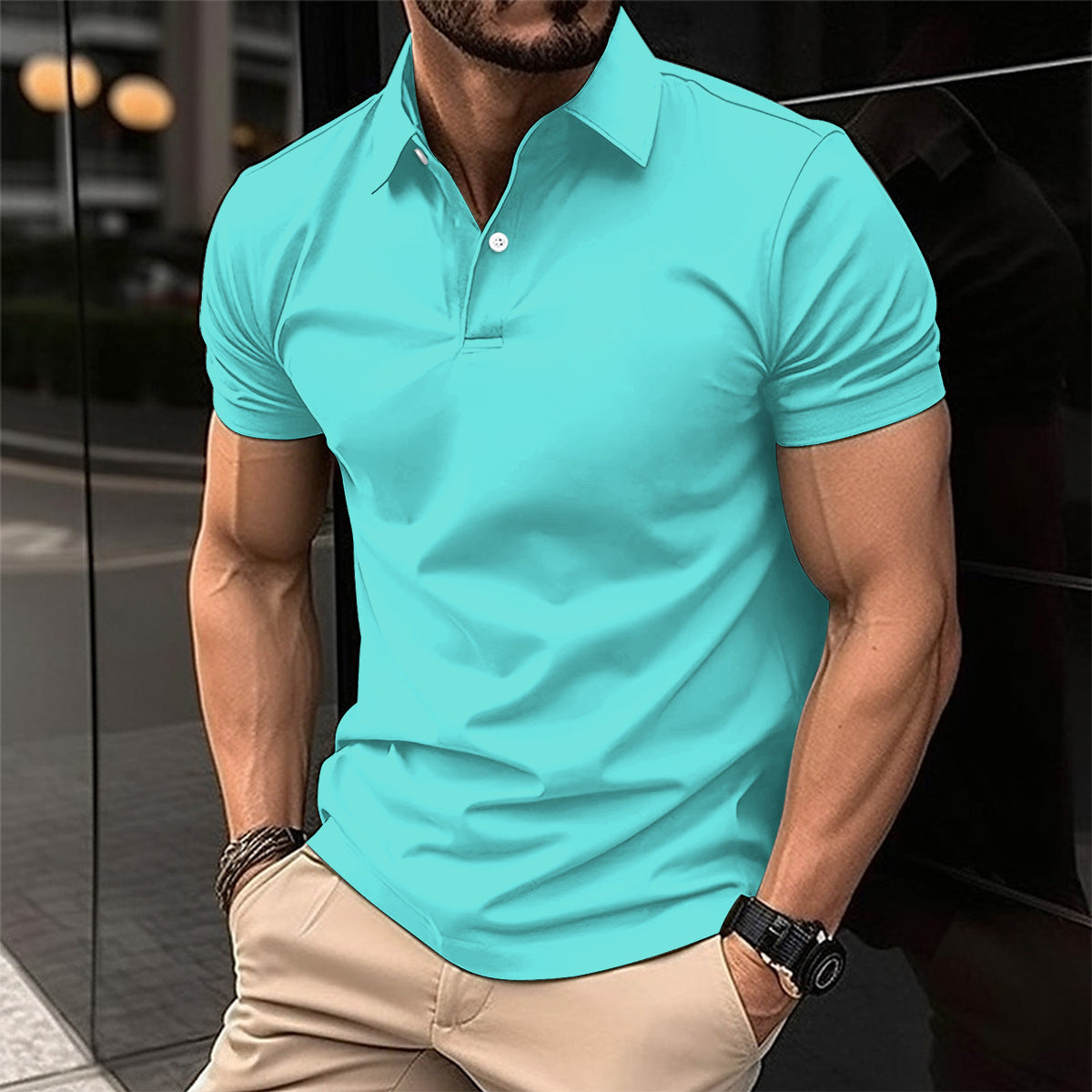 Summer Short Sleeve Polo Shirt - Swefashionstore