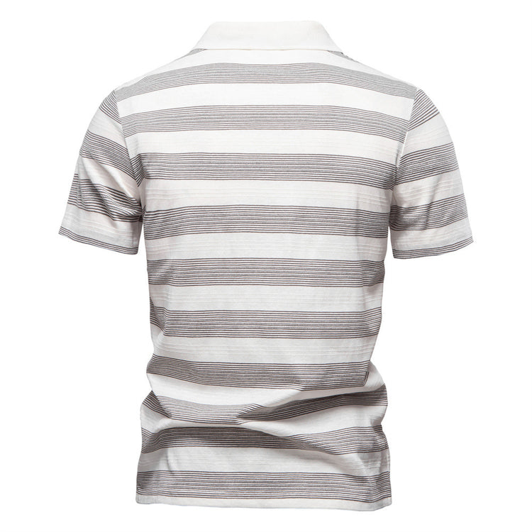 SUMMER Striped Lapel Men&