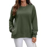 European And American Autumn And Winter Solid Color Long-sleeved Top Women - Swefashionstore
