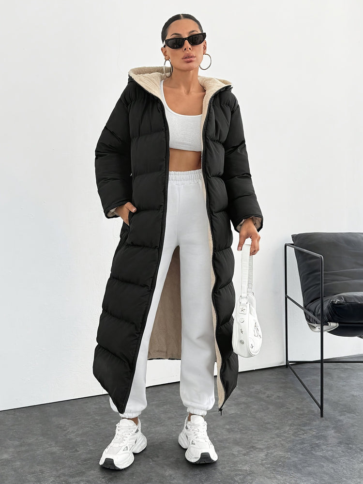 Long Below The Knee Hooded New Leisure Puffer Jacket Coat - Swefashionstore