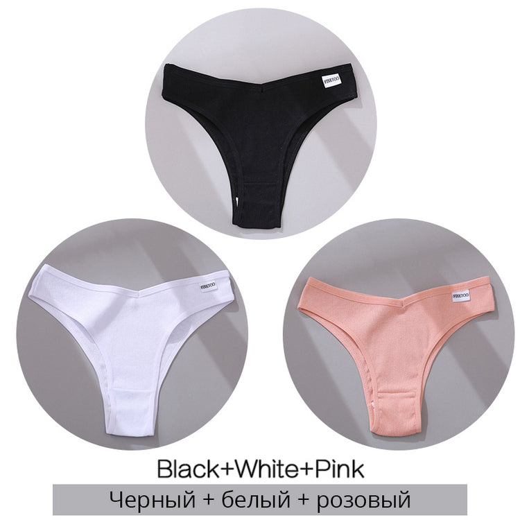Bestseller 3Pcs Women Cotton-Thong Underwear - Swefashionstore