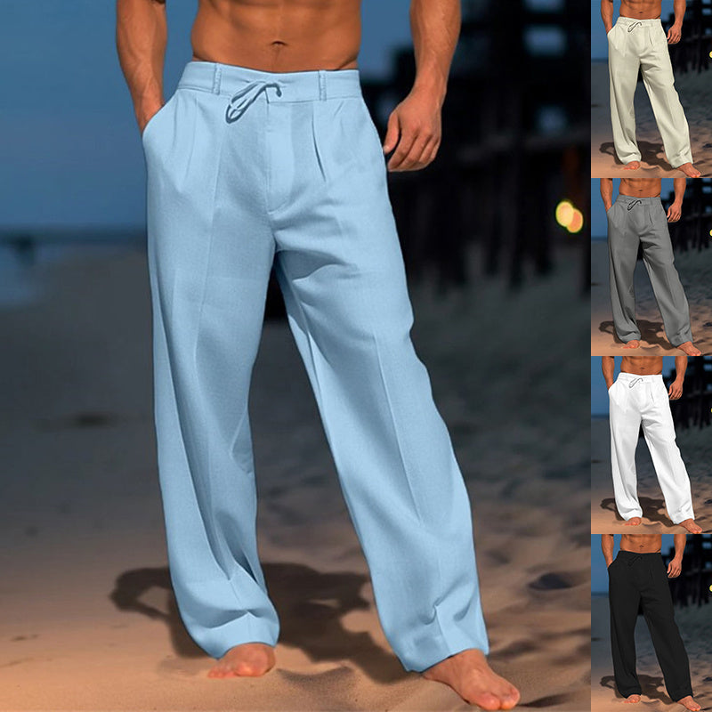 Casual Wide-Leg Straight Pants With Pockets For Men - Swefashionstore