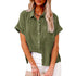 Summer Lapel Short Sleeve Shirt With Pockets - Swefashionstore