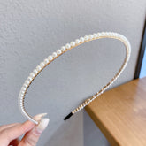 Sen Simple Pearl Thin Headband Hair Accessories Headband - Swefashionstore