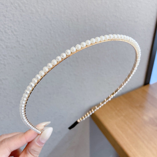 Sen Simple Pearl Thin Headband Hair Accessories Headband - Swefashionstore