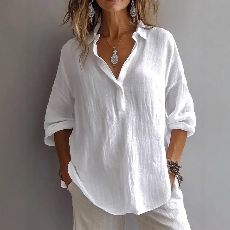 Fashion Long-sleeved Lapel Pullover Shirt - Swefashionstore