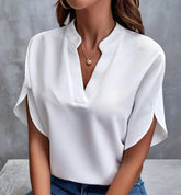 SUMMER Short-sleeved CHIFFON V-neck Shirt - Swefashionstore