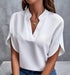 SUMMER Short-sleeved CHIFFON V-neck Shirt - Swefashionstore