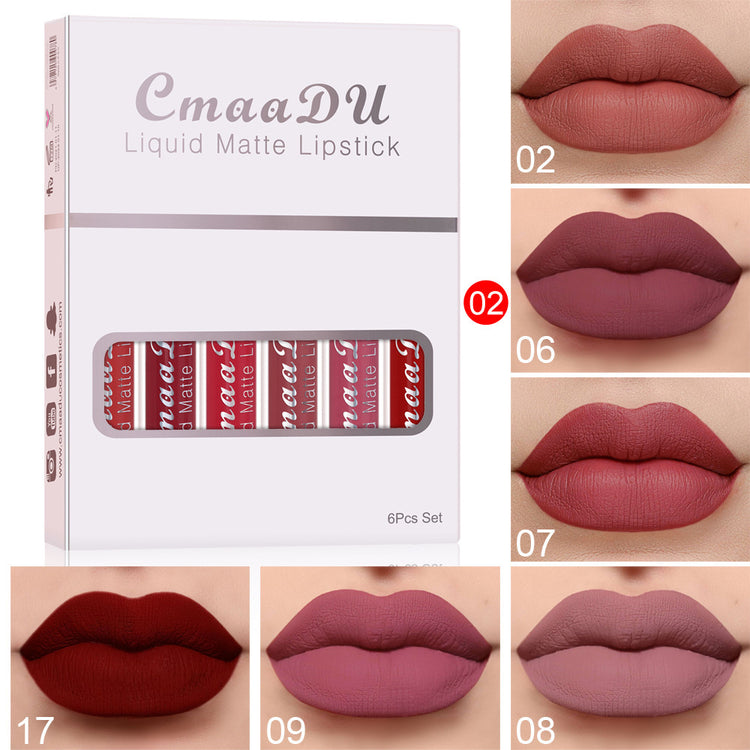 6 Boxes Of Matte Non-stick Cup Waterproof Lipstick - Swefashionstore