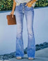 High Waist Bell Bottom Jeans Trendy Wear Washed Out Street Style Women&