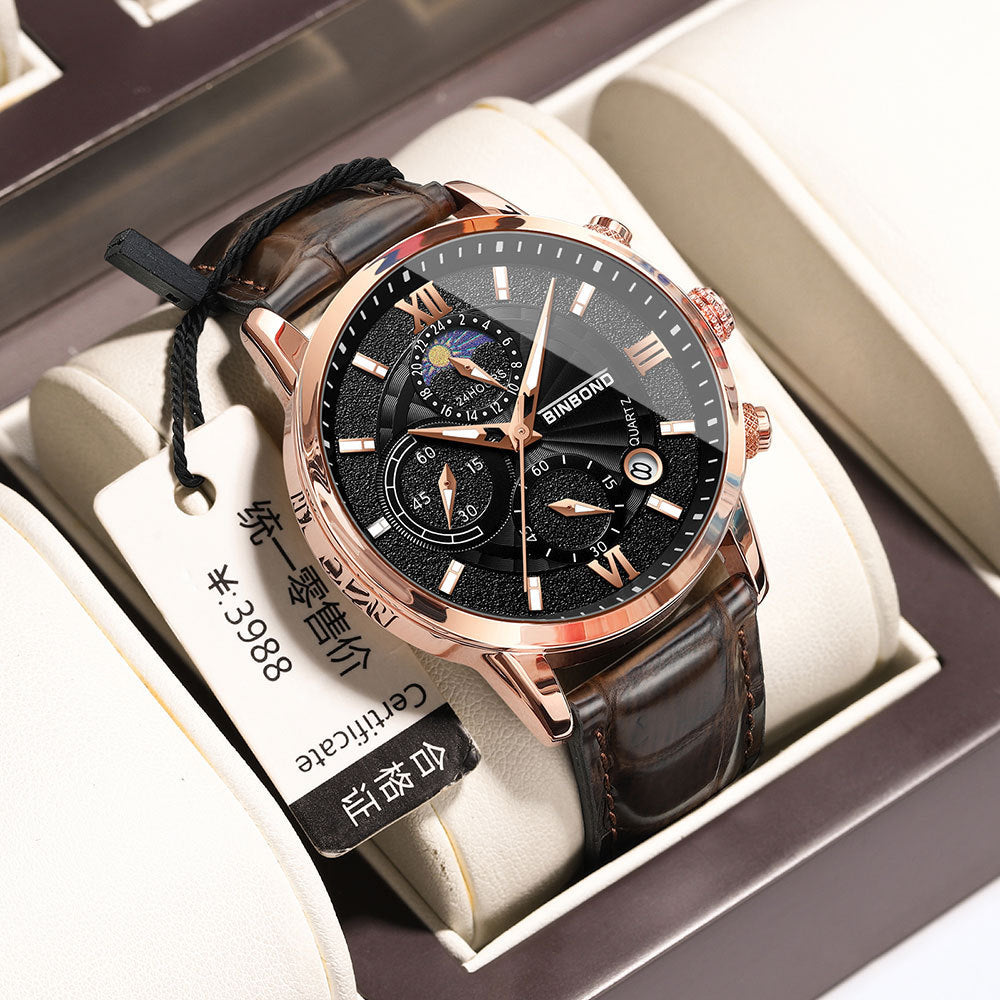 Simple Multifunctional Chronograph Waterproof Quartz Watch - Swefashionstore