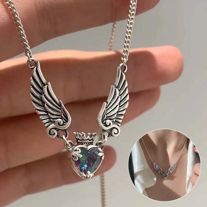 Vintage Gothic Angel Wings Necklace