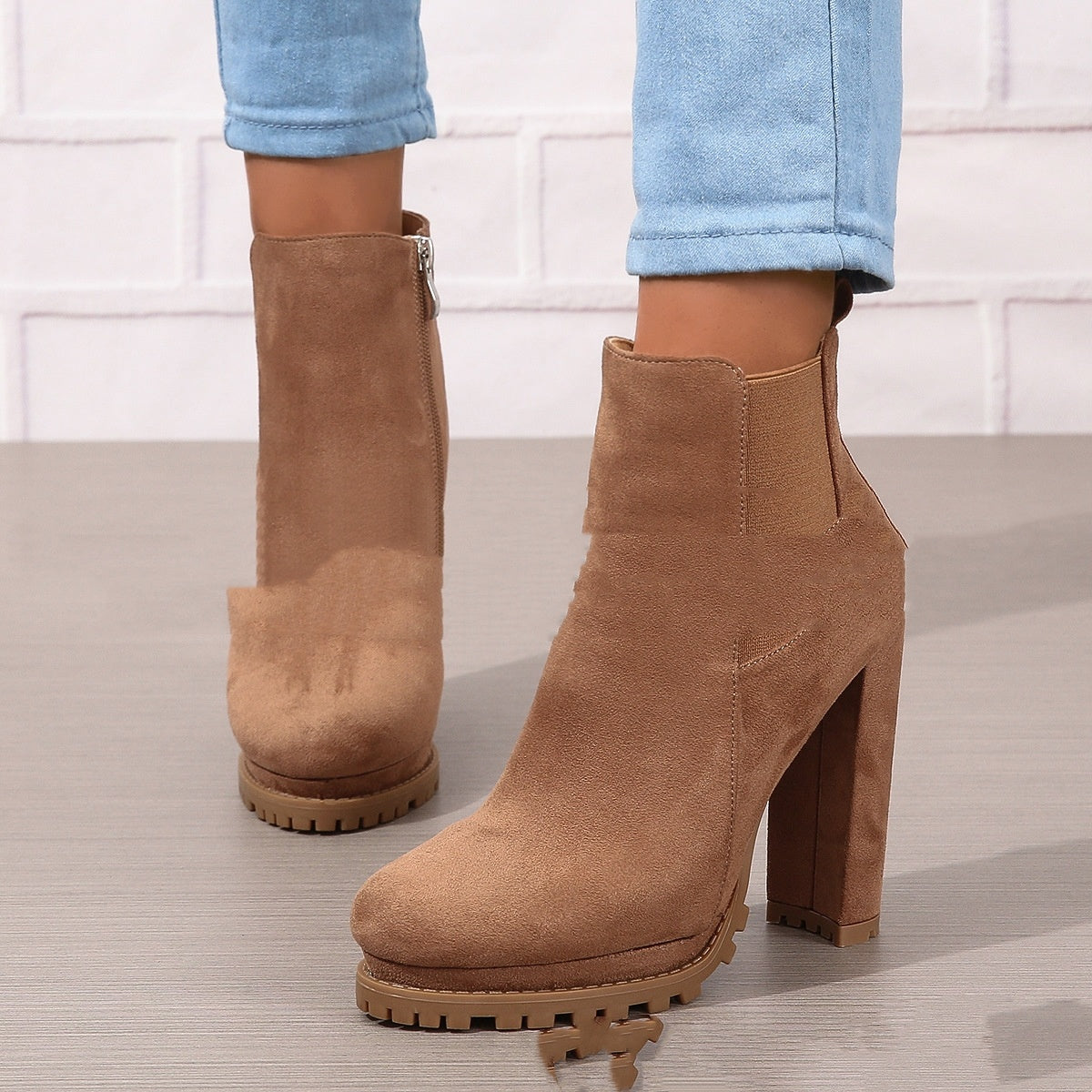 Europäischer Außenhandel Damen High Heels Lederstiefel