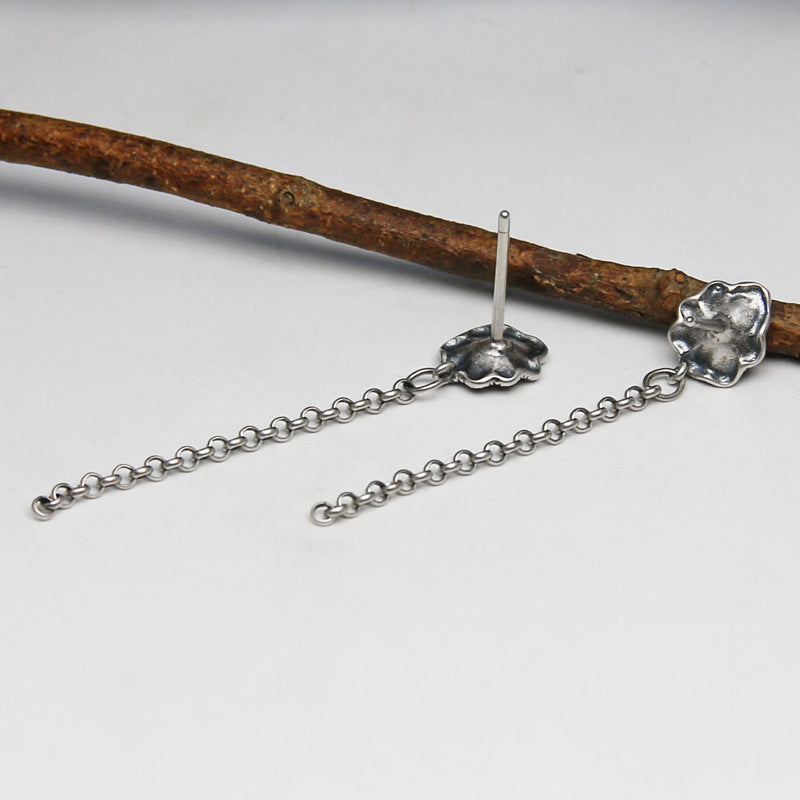 925 Sterling Silver Long Tassel Stud Earrings - Swefashionstore