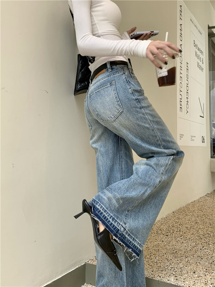 Modische, amerikanische Retro-Jeans mit niedriger Taille und lockerer Passform