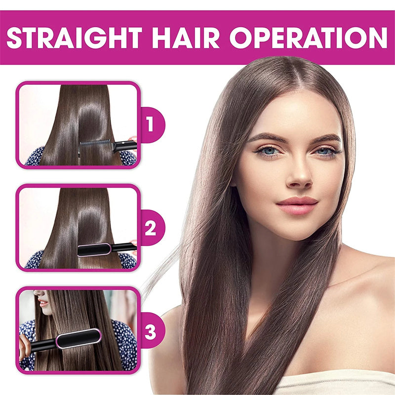 Hot Electric Hair Straightener And CurlingBrush