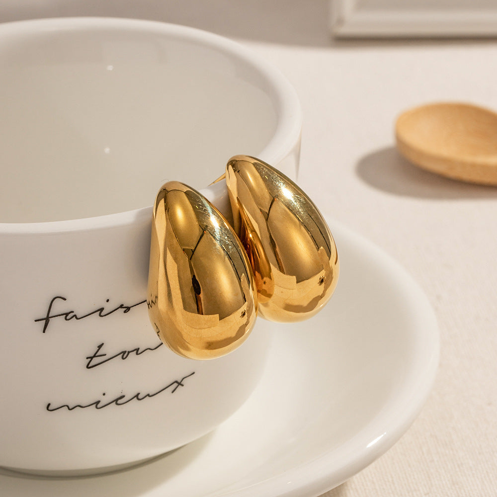 SIMPLE 18K vergoldete Damenmode TEARDROP Ohrringe