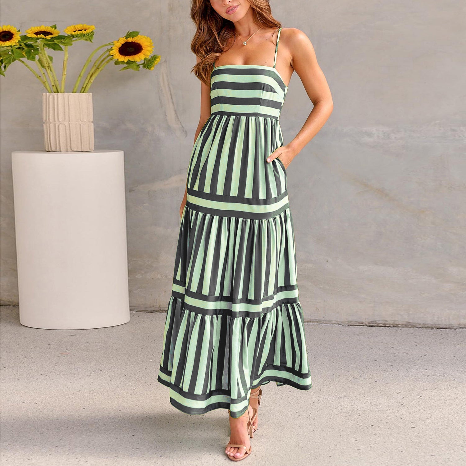 Summer Long Dress With Pockets - Swefashionstore