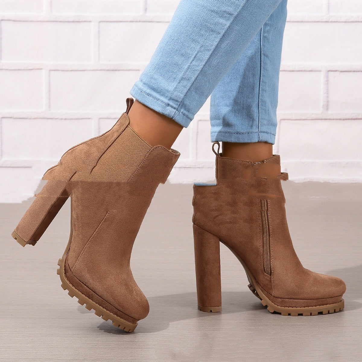 Europäischer Außenhandel Damen High Heels Lederstiefel