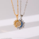 2pcs Necklace Sun And Moon Magnetic Pendant - Swefashionstore